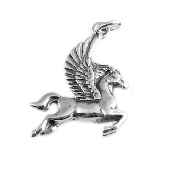 PEGASUS THE FLYING HORSE CHARM IN STERLING SILVER. - Picture 1 of 2